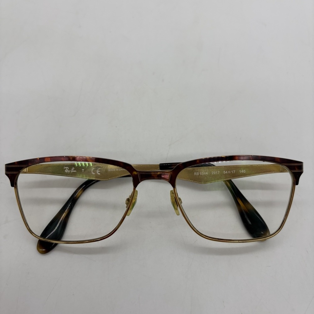 Ray Ban RB6344 2917 Tortoise/Gold Rectangle Eyeglasses 54/17 Wire FRAMES ONLY